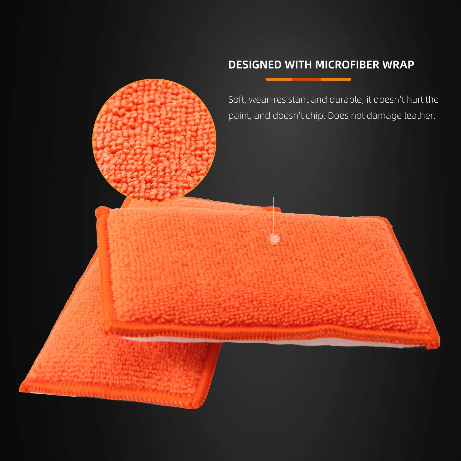 Dual-Sided Car Wax Applicator Pads – Microfiber & Wool Cleaning Sponges
