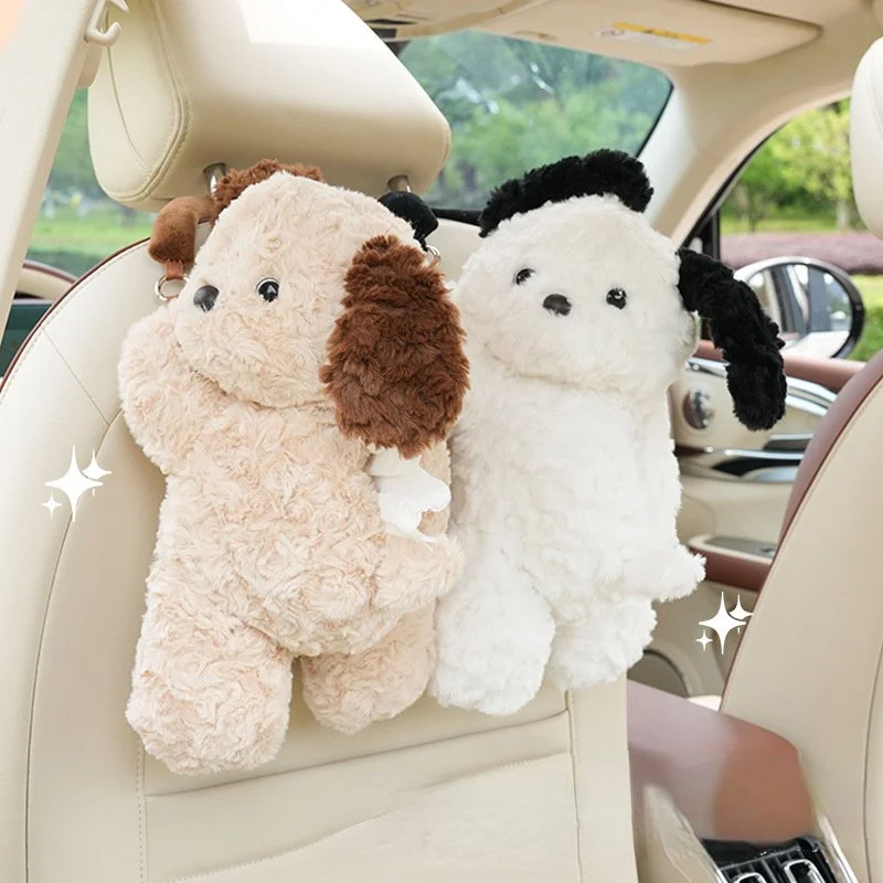 Universal Plush Car Tissue Holder – Hanging Doll Tissue Box Cover