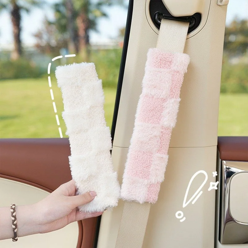 Soft Plush Cartoon Seat Belt Cover for Kids – Cute & Comfortable