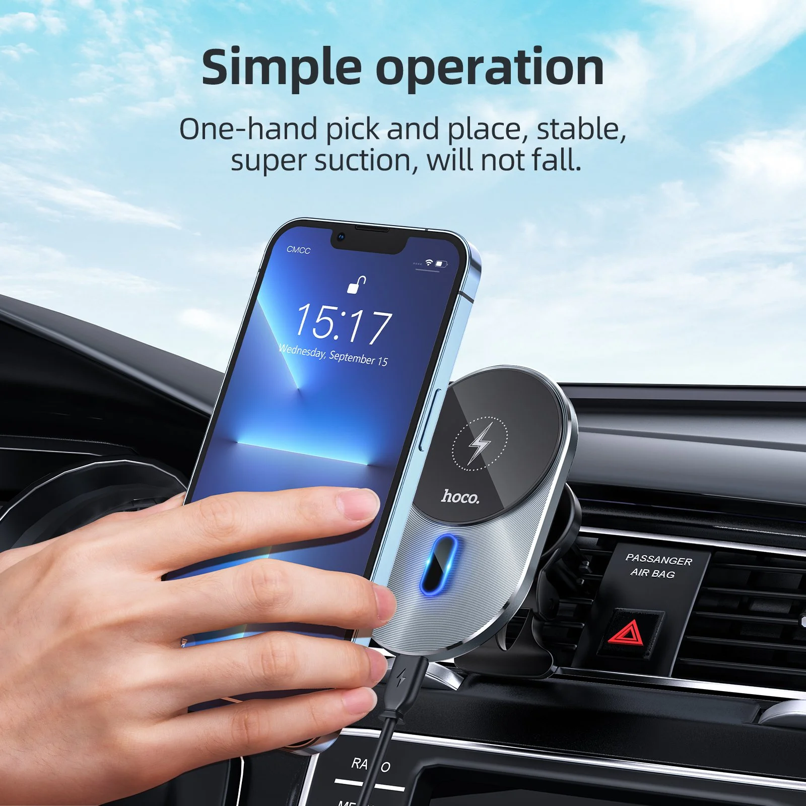 15W Magnetic Wireless Car Charger Mount for iPhone 12 & 13 Series