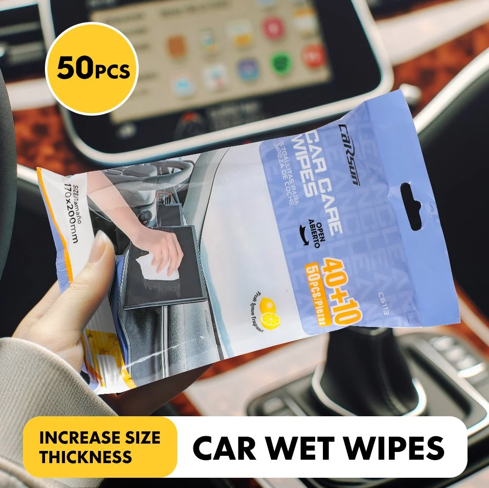 50-Pack Car Interior Leather Cleaning Wipes