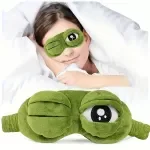Funny 3D Sad Frog Sleep Mask for Travel & Relaxation - Soft Cotton Eyeshade