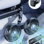 Dual-Head Plug-In or Battery Car Fan with Strong Wind & Quiet Cooling