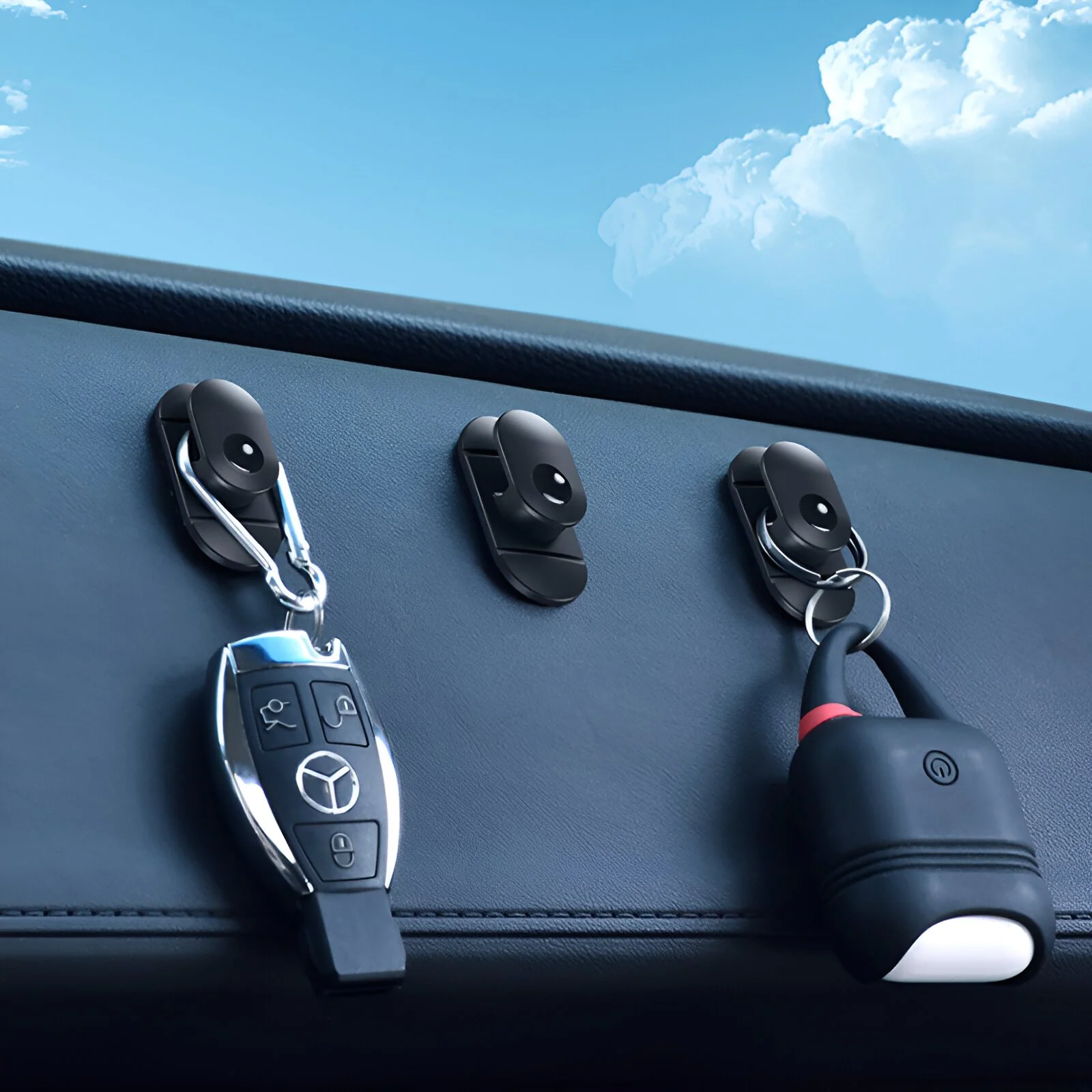 Mini Car Dashboard Hooks - Self-Adhesive Interior Storage for Cables & Keys