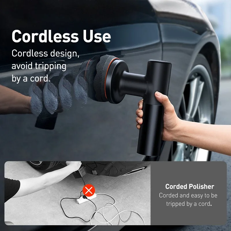 Wireless Car Polisher – Cordless Electric Waxing & Polishing Tool, 2-Speed