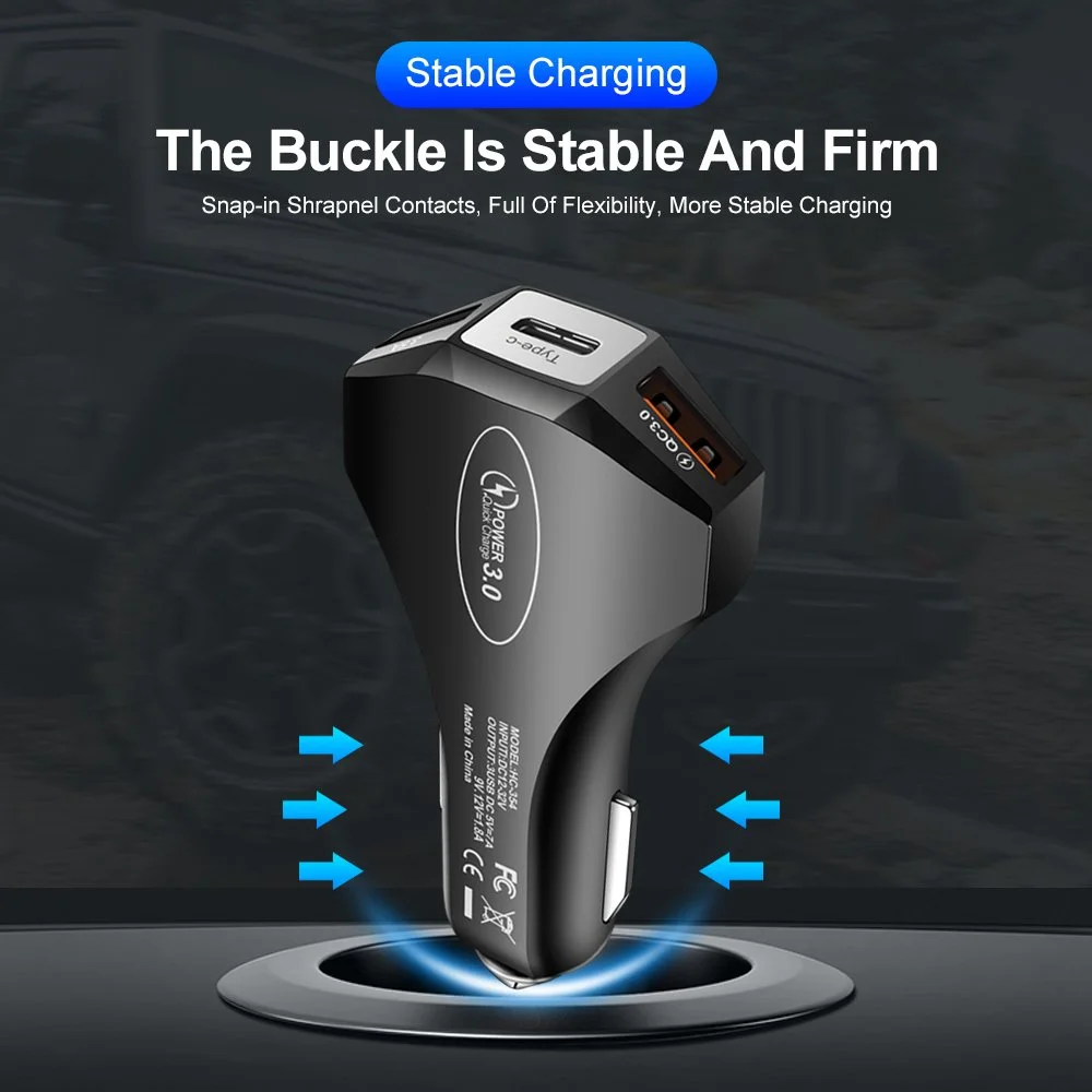 7A USB Car Charger with 3 Fast Charging Ports