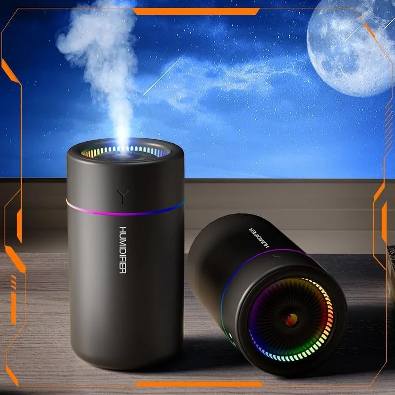 Mini USB Car Air Humidifier with LED Lights and Essential Oil Diffuser