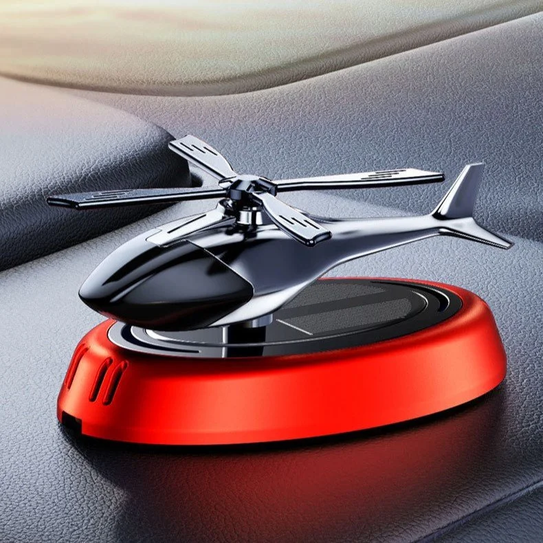 Solar Powered Helicopter Air Freshener with Rotating Aromatherapy Diffuser