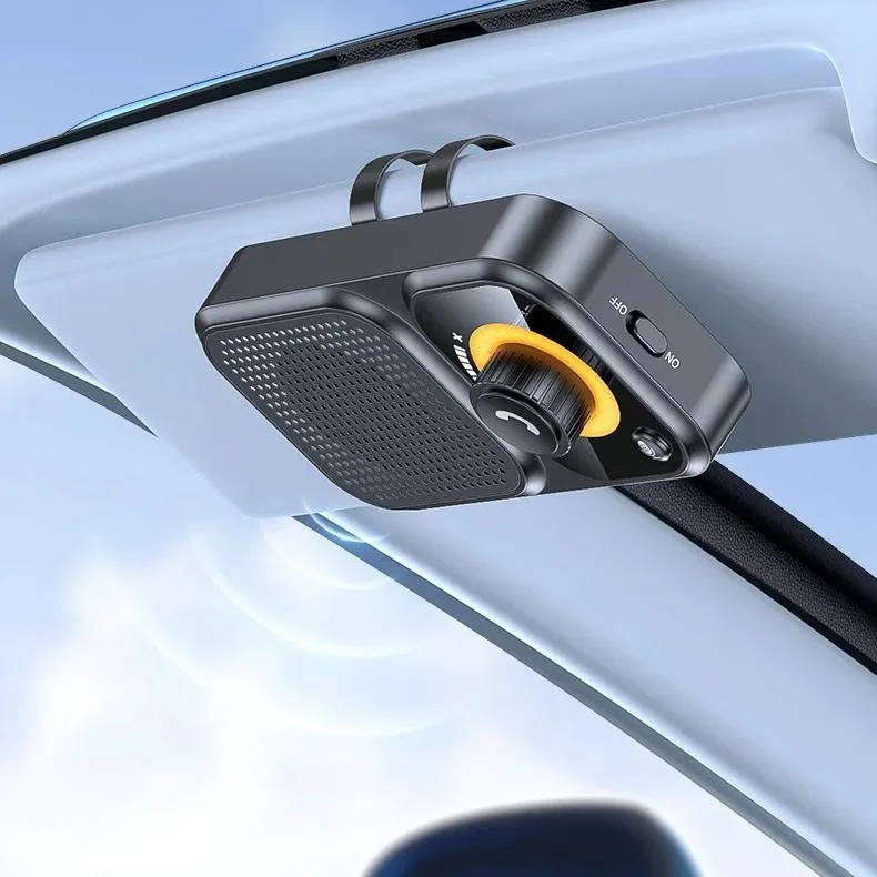Bluetooth 5.4 Car Speaker with Sun Visor Clip, Hands-Free Calls & Siri Support