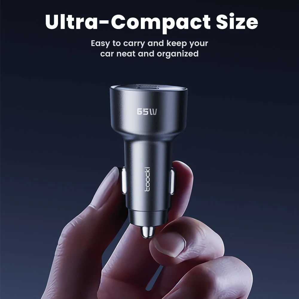 65W 3-Port USB-C Car Charger