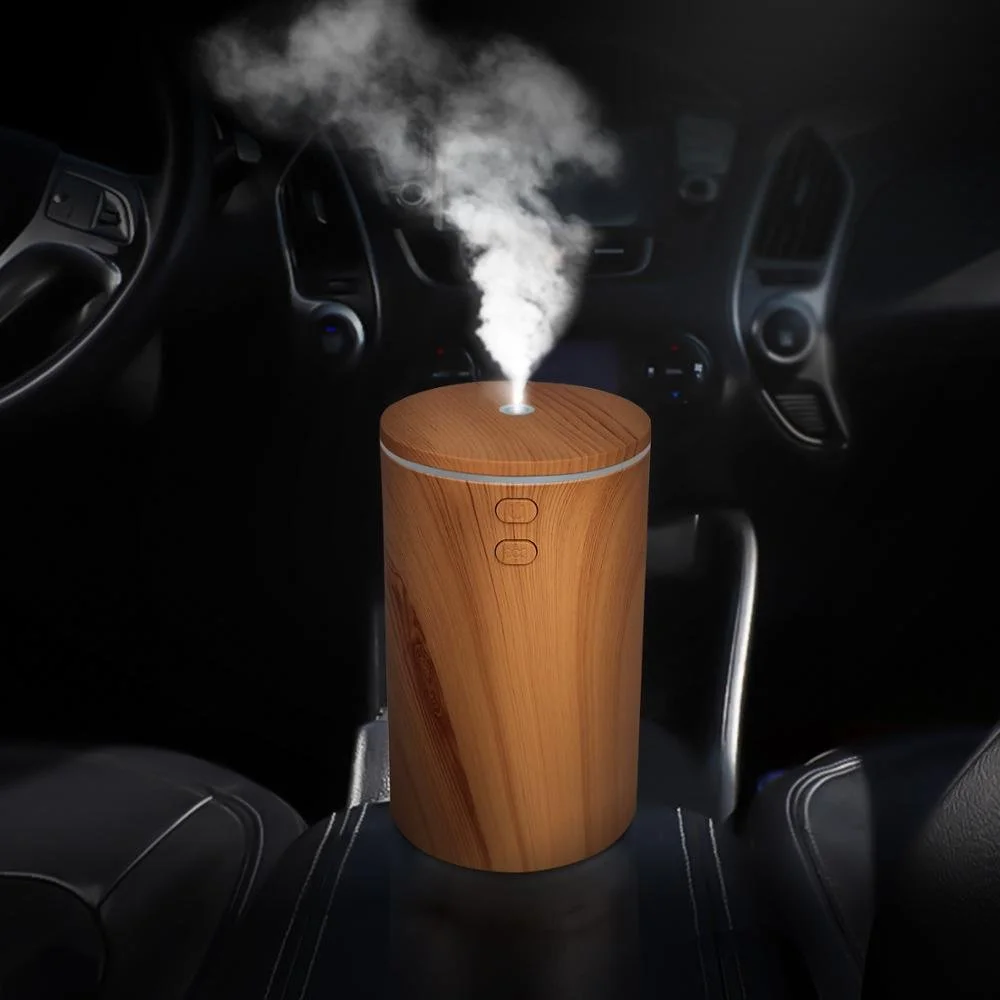 100ML Ultrasonic Wood Grain USB Essential Oil Diffuser with LED Lights