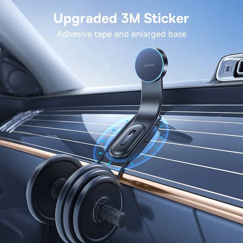 Magnetic Wireless Car Charger Mount – Bendable Dashboard & Vent Holder