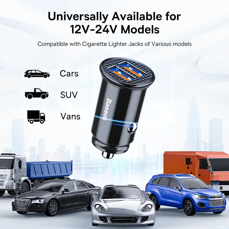 30W Dual USB Car Charger with Quick Charge 4.0 & PD Fast Charging