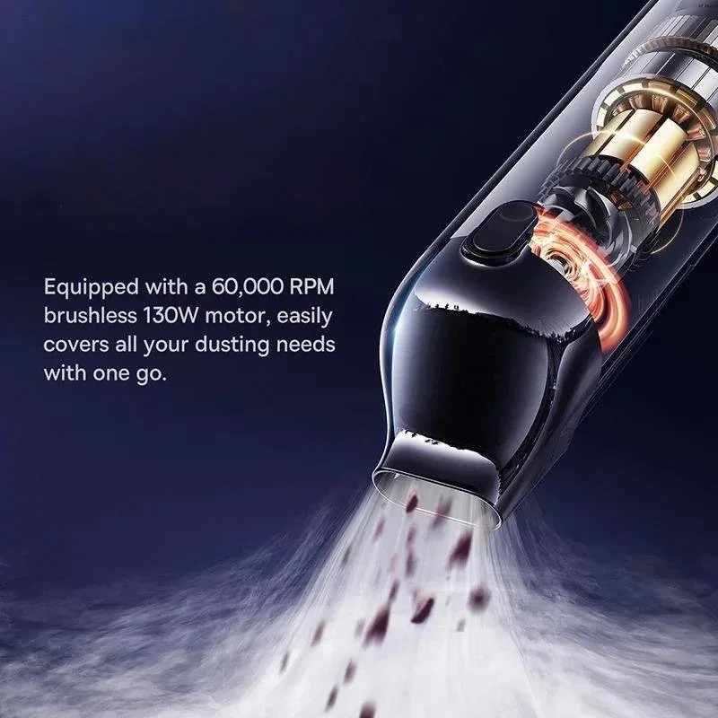 16000Pa Powerful Wireless Handheld Car Vacuum Cleaner - Portable and Compact for Home, PC, and Auto Use