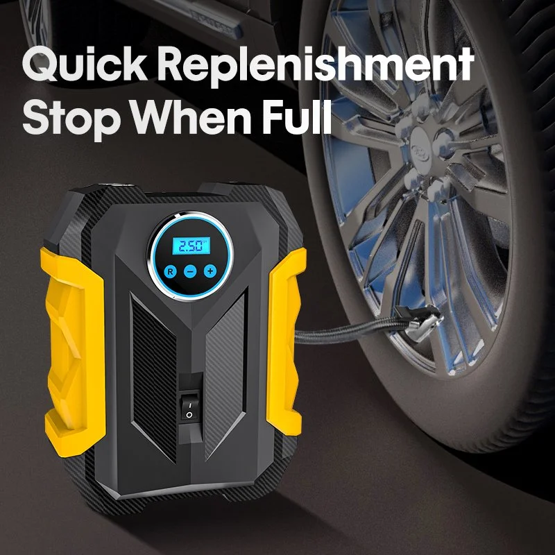 Portable Digital Car Tire Inflator with Auto Shut-Off & LED Light