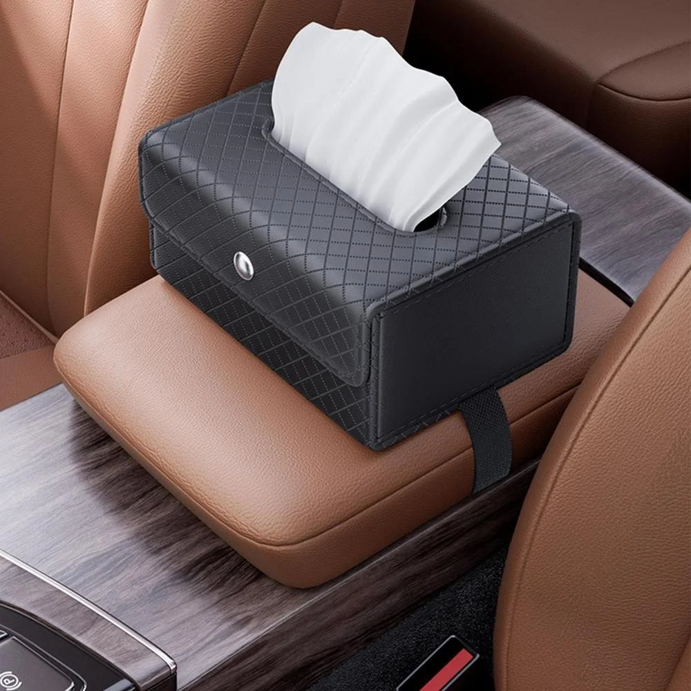 Luxury Faux Leather Car Tissue Box