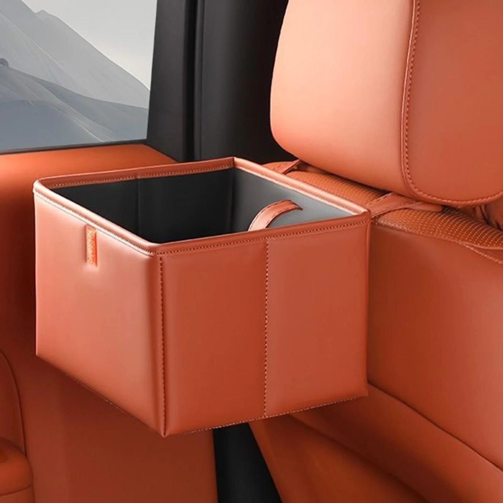 Folding Leakproof Car Trash Can & Back Seat Storage Organizer