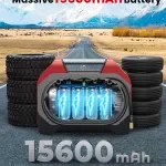 Cordless Portable Tire Inflator – 160 PSI Air Compressor with 15600mAh Battery