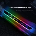 LED Door Sill Welcome Light with Remote Control for Car Interior Atmosphere