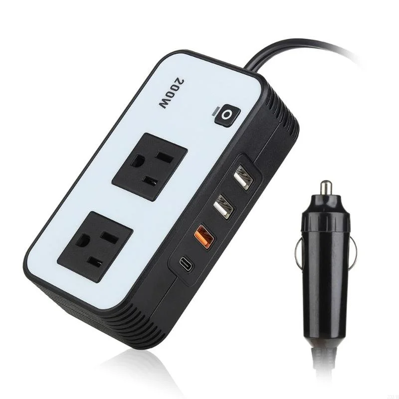 200W Car Power Inverter with USB-C & USB-A Quick Charging