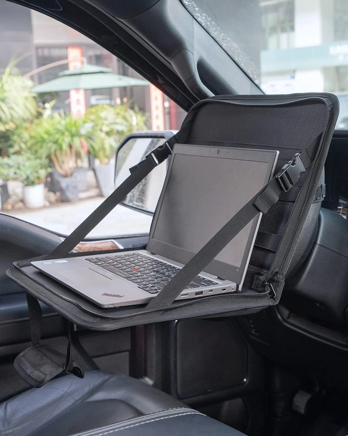 Multifunctional Laptop Car Desk Tray with Strap