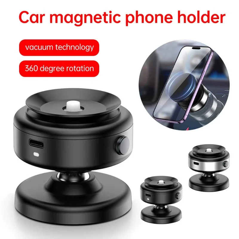 360° Magnetic Vacuum Car Phone Holder – Secure Mount for All Phones