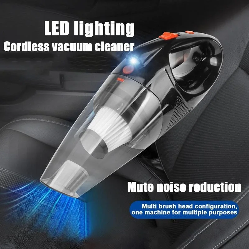 Powerful Portable Car Vacuum Cleaner with 120W Suction & LED Light