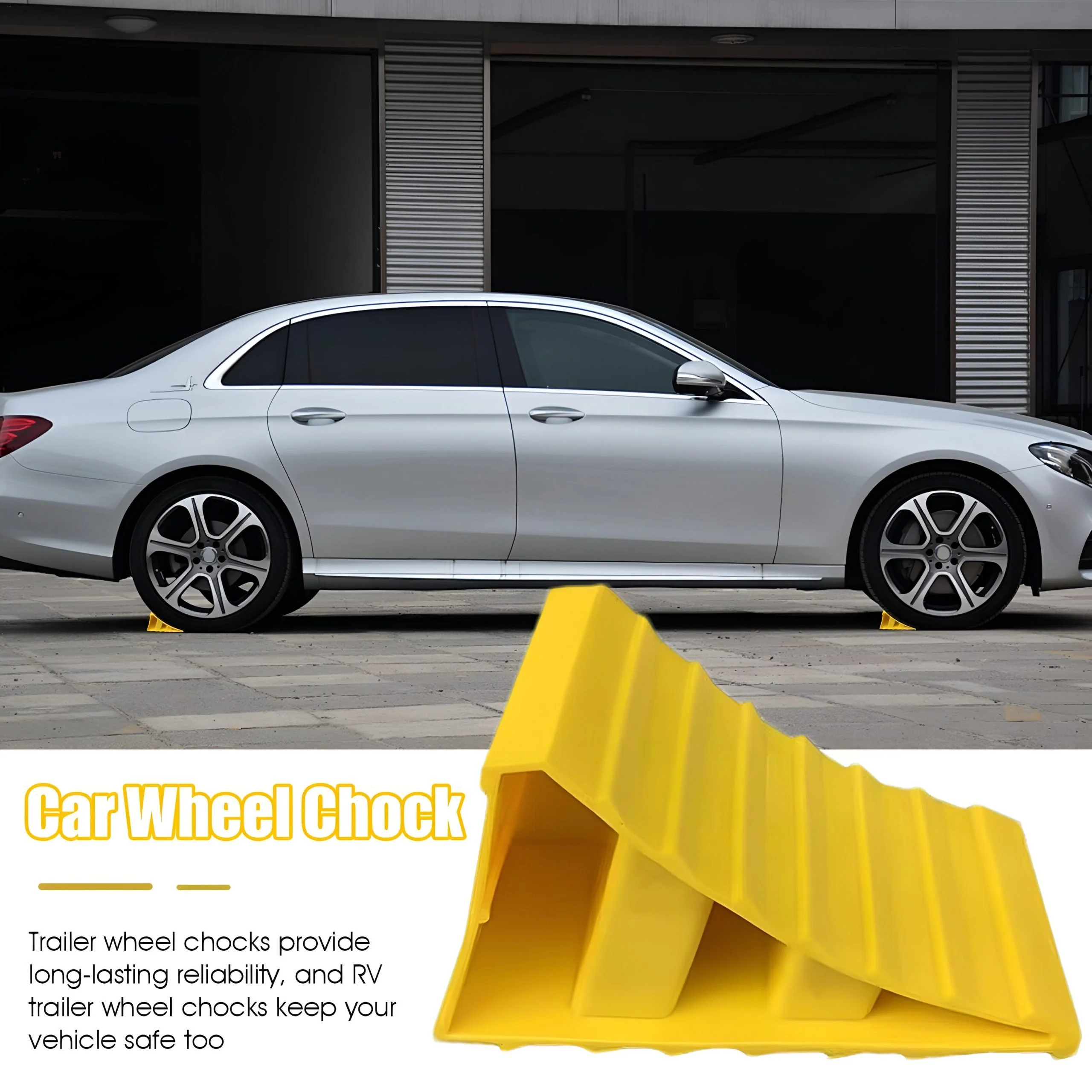 Heavy-Duty Anti-Slip Wheel Chock for RVs, Trailers, Trucks & Large Vehicles