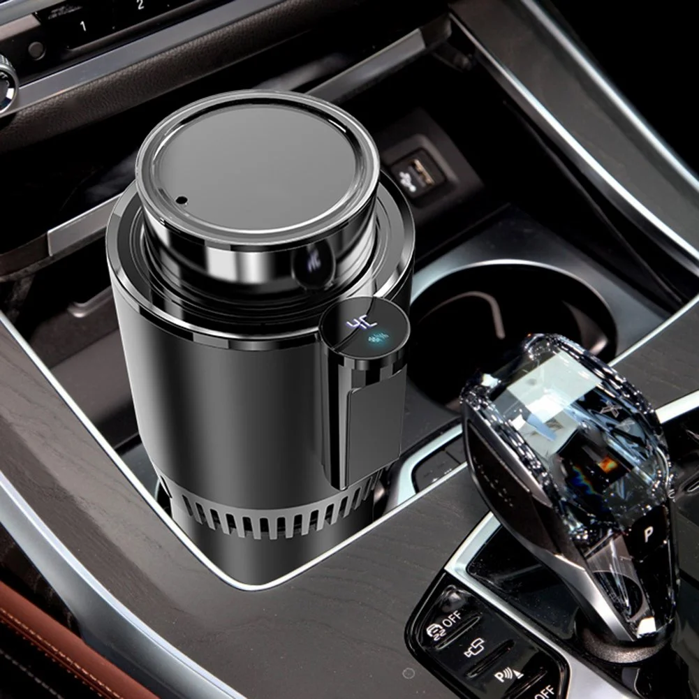 Portable 12V Car Cup Cooler & Warmer with Smart Temperature Display