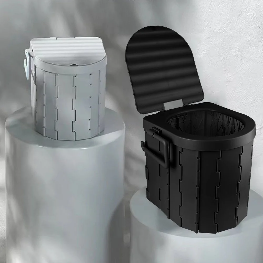 Portable Folding Travel Toilet with Lid