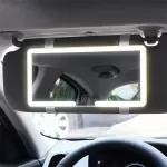 HD Mirror Car LED Makeup Mirror – Dimmable Touchscreen Auto Vanity Mirror with Three Gear Adjustment
