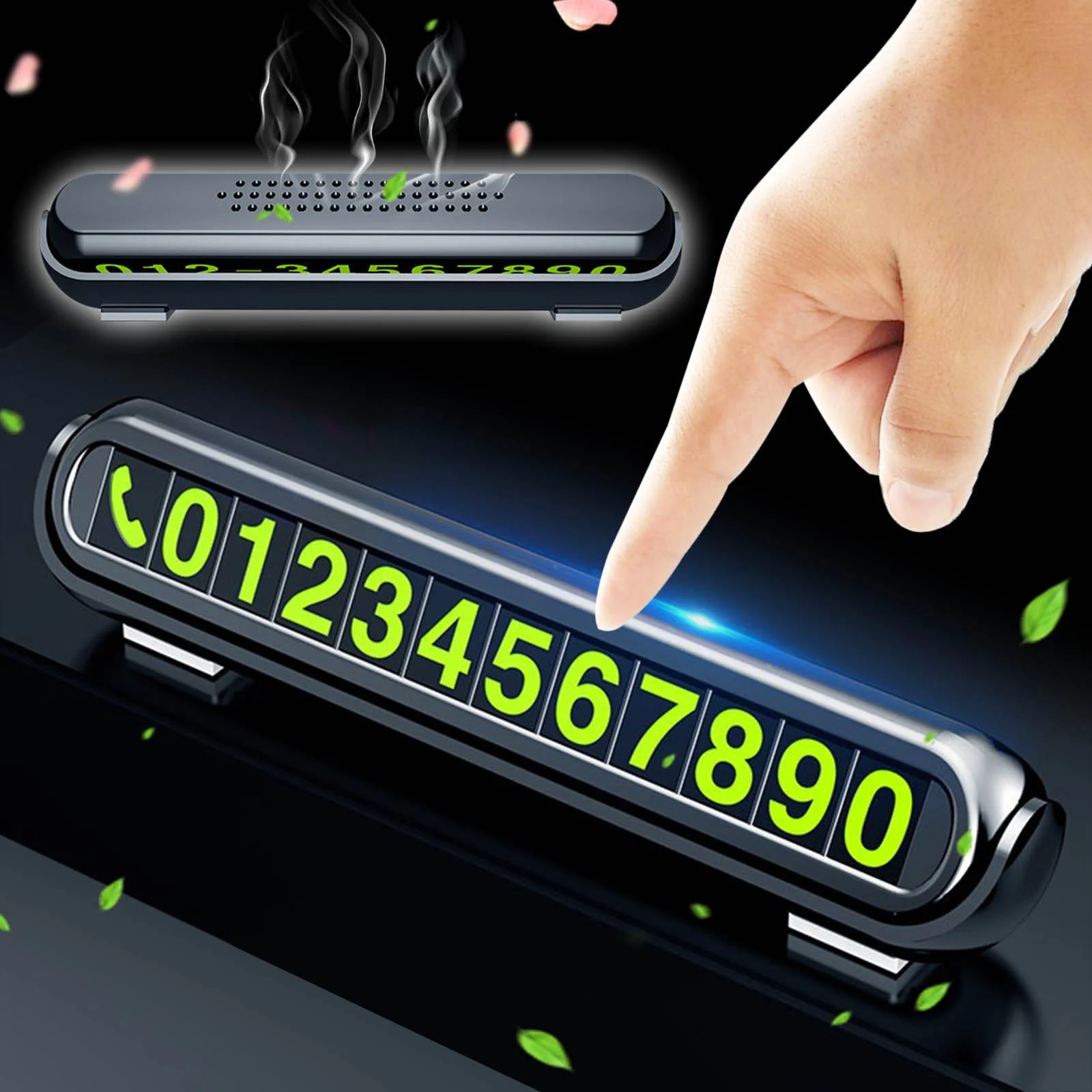 Car Temporary Parking Number Card with Privacy Cover and Magnetic Digits