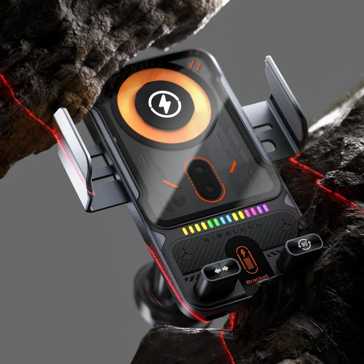 Wireless Car Phone Holder with 15W Fast Charging & Auto-Clamping Sensor