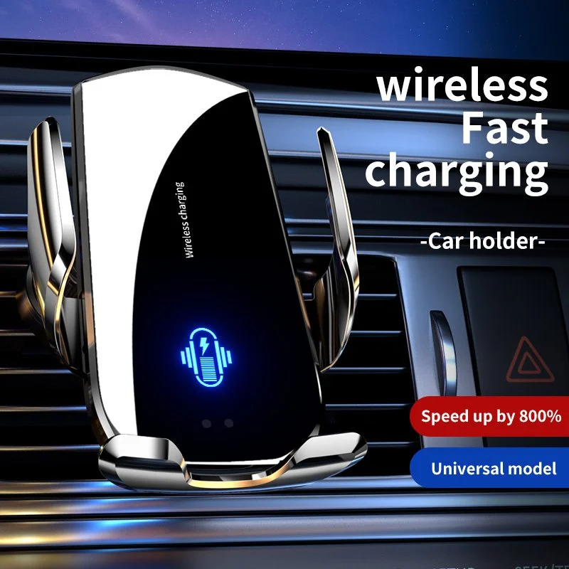 Wireless Car Phone Holder with 15W Fast Charging & Infrared Auto-Clamp