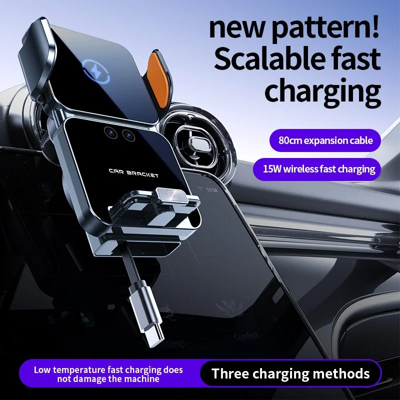 66W Car Phone Holder with 15W Wireless Charger & Infrared Touch Control