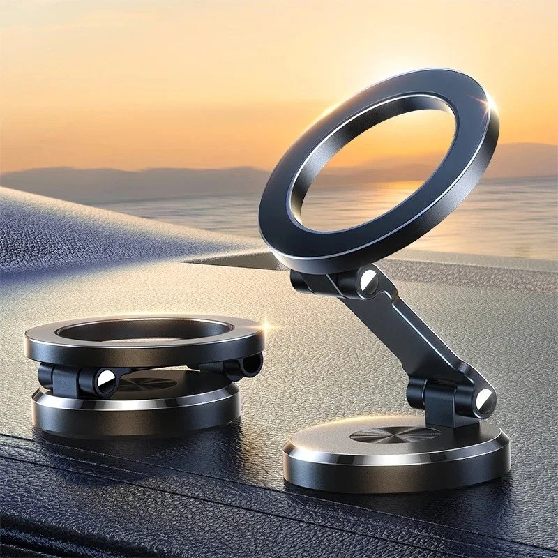 Magnetic Car Phone Mount Foldable 360° Holder for iPhone & Android Devices