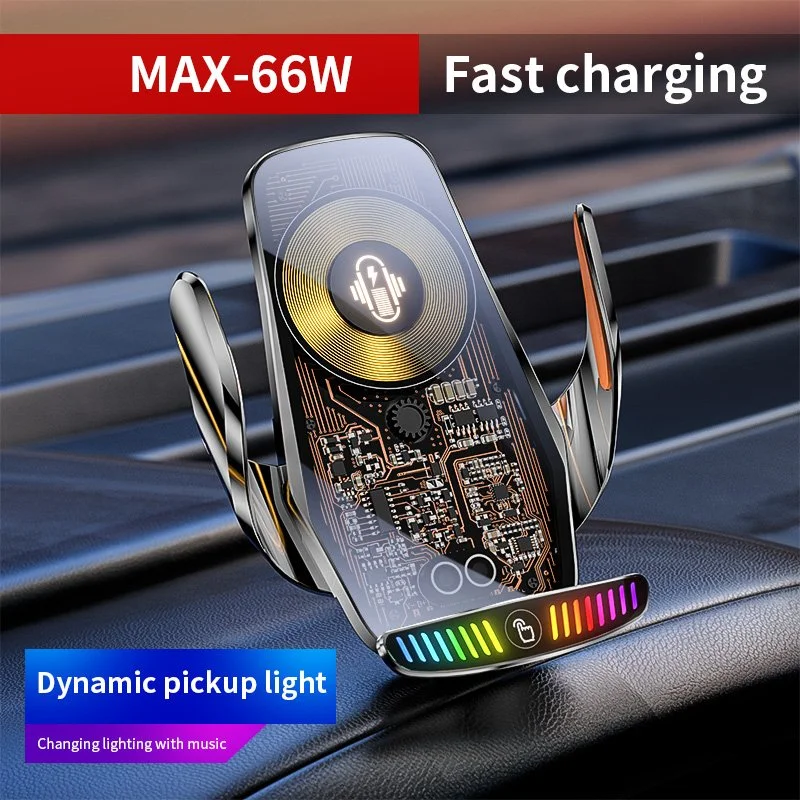 66W Magnetic Car Phone Holder with 15W Wireless Fast Charging & Auto-Clamp