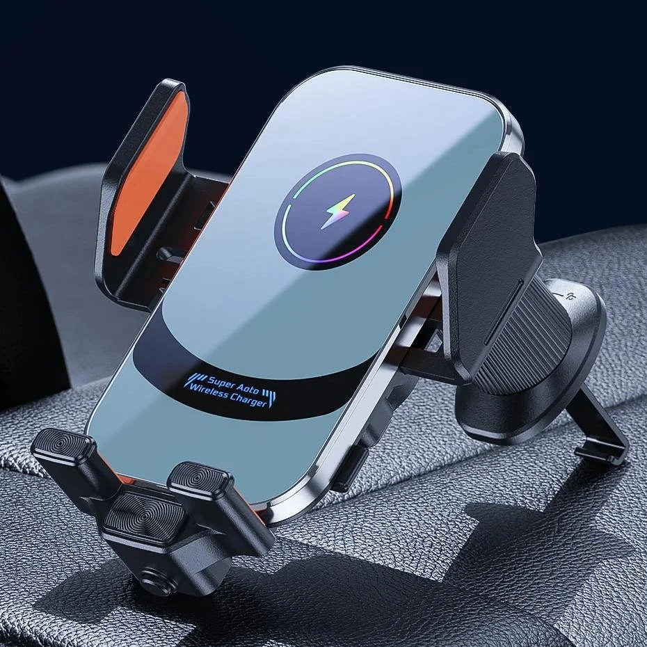 66W Wireless Magnetic Car Phone Holder with Fast Charging for iPhone & Android