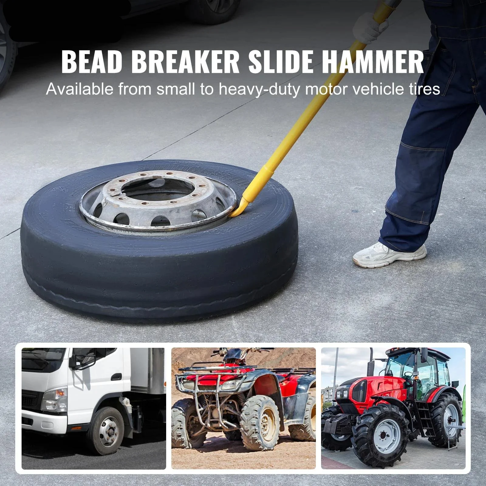 Heavy Duty Tire Bead Breaker Slide Hammer for Car, Truck & Trailer Tires