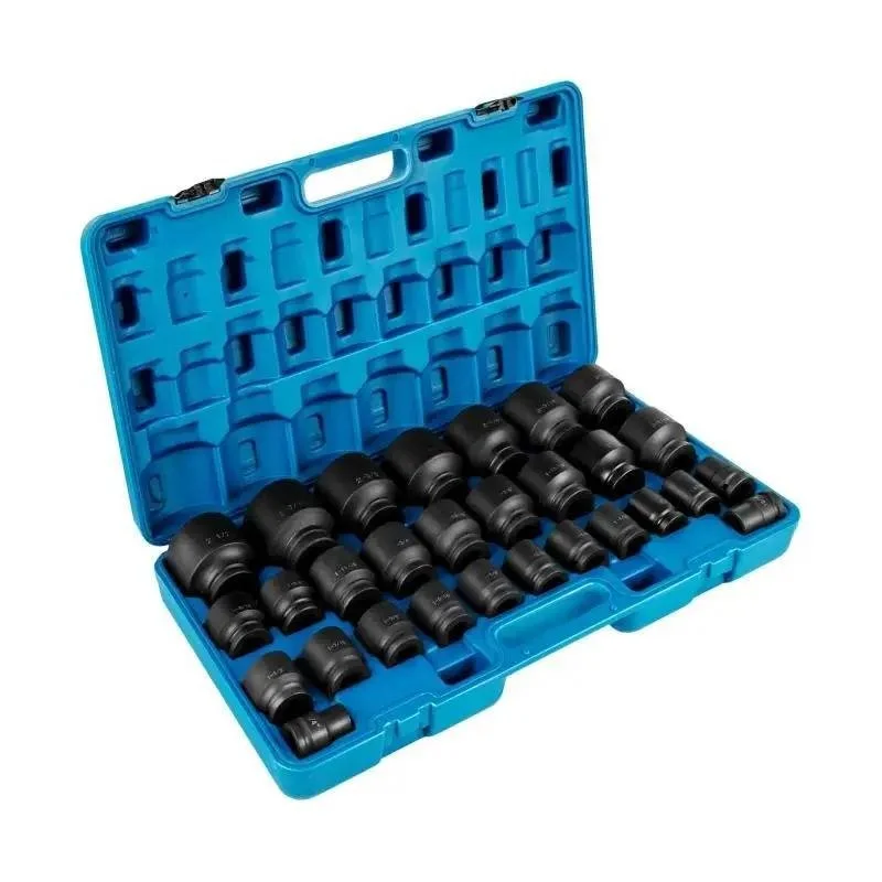 29-Piece 3/4-Inch Drive Shallow Impact Socket Set with Case, 6-Point SAE