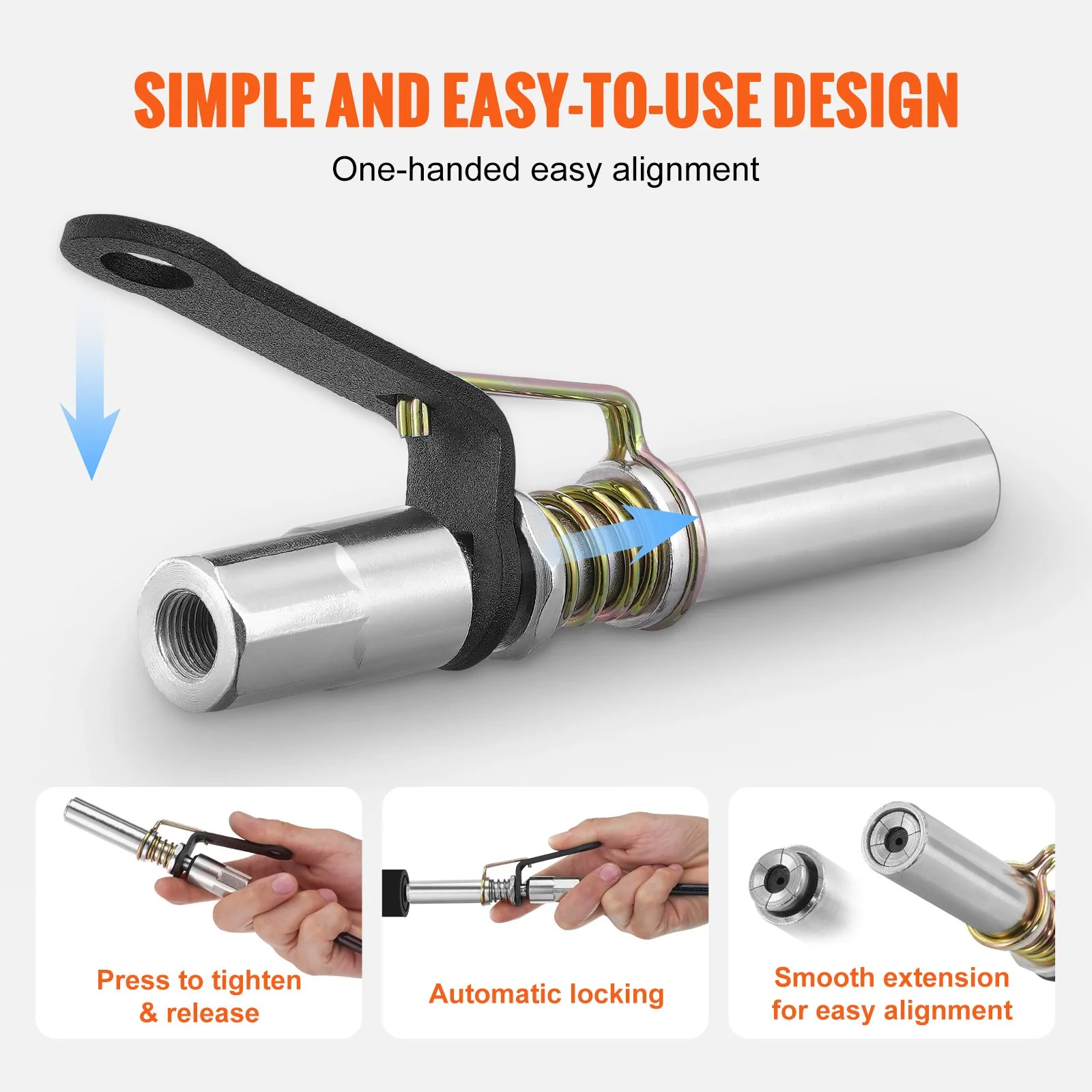 High Pressure Grease Gun Coupler 10000 PSI Quick Release NPT 1/8 Fitting
