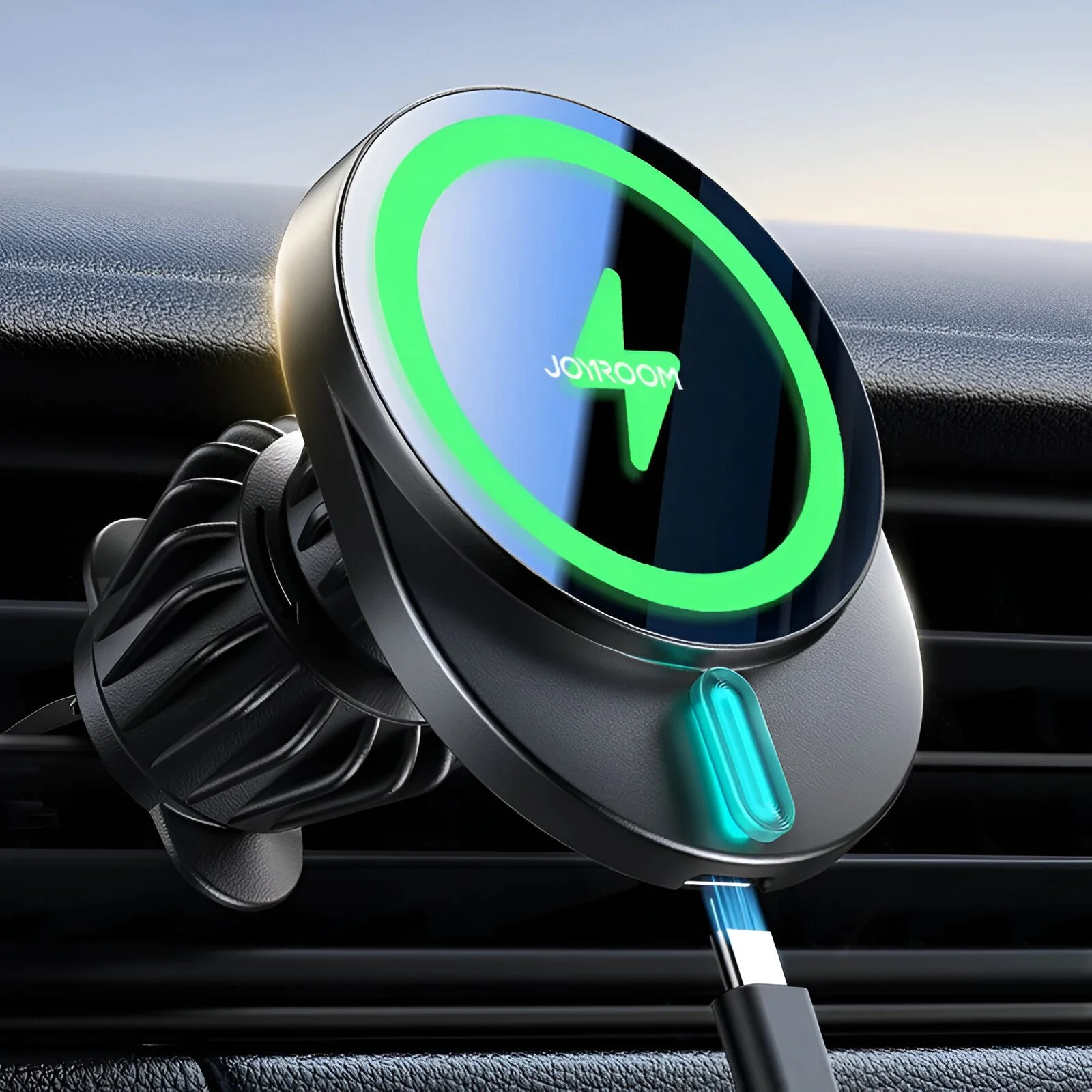 Magnetic Car Phone Holder with 15W Fast Wireless Charging Air Vent Mount