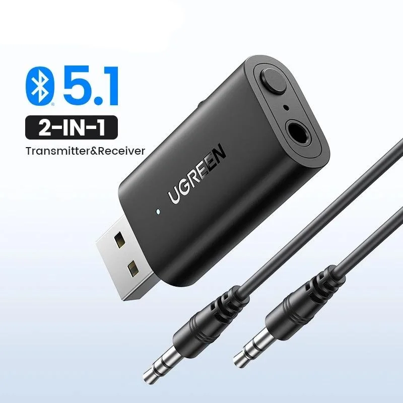 2-in-1 Bluetooth 5.1 Car Adapter with Transmitter and Receiver
