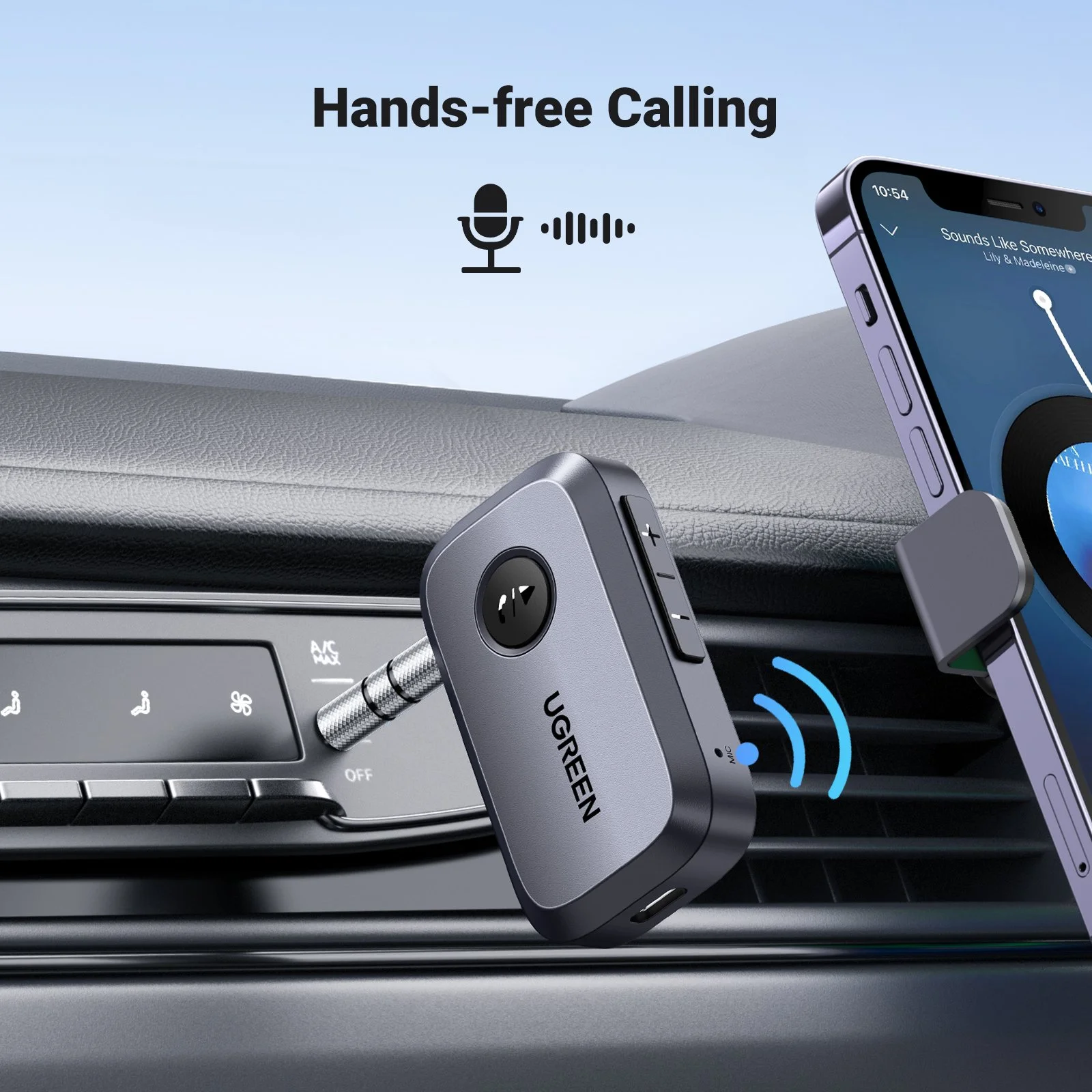 Bluetooth 5.3 Car Audio Receiver with 3.5mm Jack and Handsfree Calling
