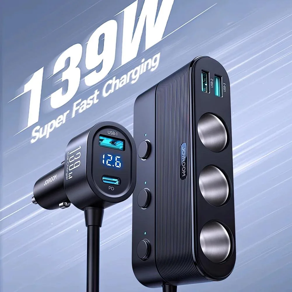 139W 7-in-1 Fast Charging Car Charger with PD/QC3.0 & Multi USB Ports