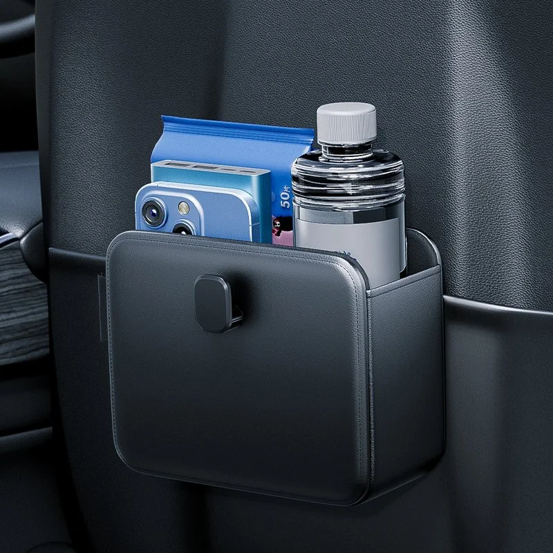 Universal Car Door Hanging Organizer with Cup Holder and PU Leather Pouch