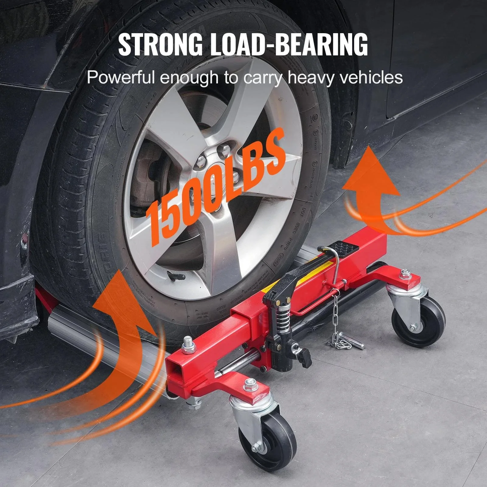 Heavy Duty Hydraulic Wheel Dolly with 1500 lbs Capacity & 360° Casters