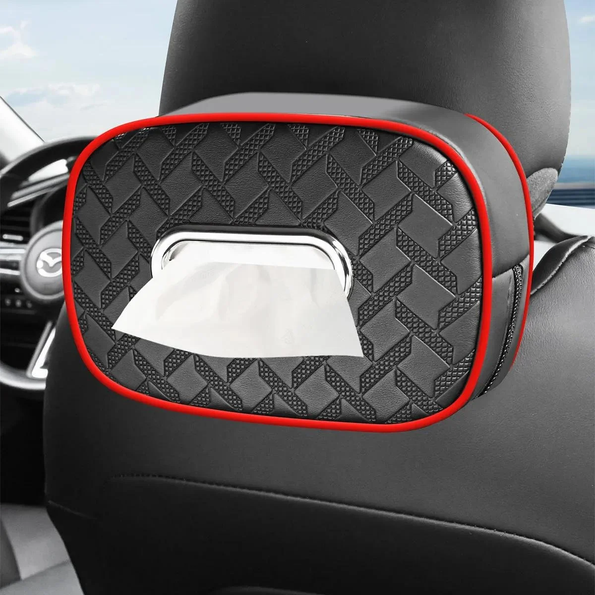 Universal Car Tissue Holder with Adjustable Strap