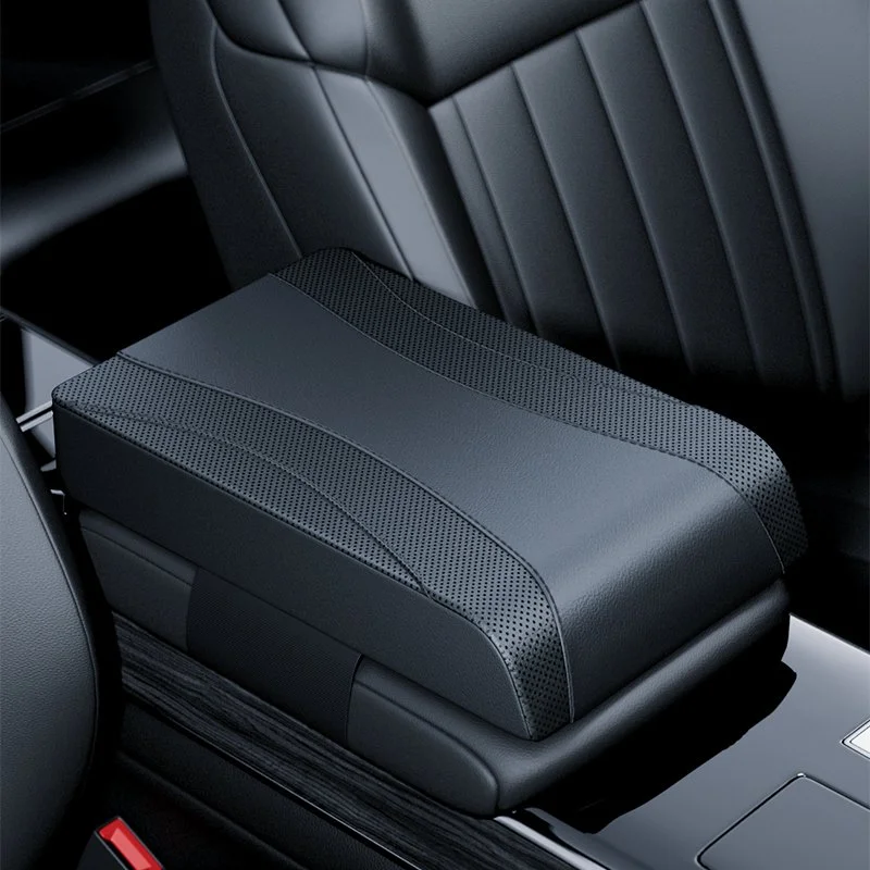 Universal Leather Car Armrest Cushion Pad with Synthetic Fiber Support