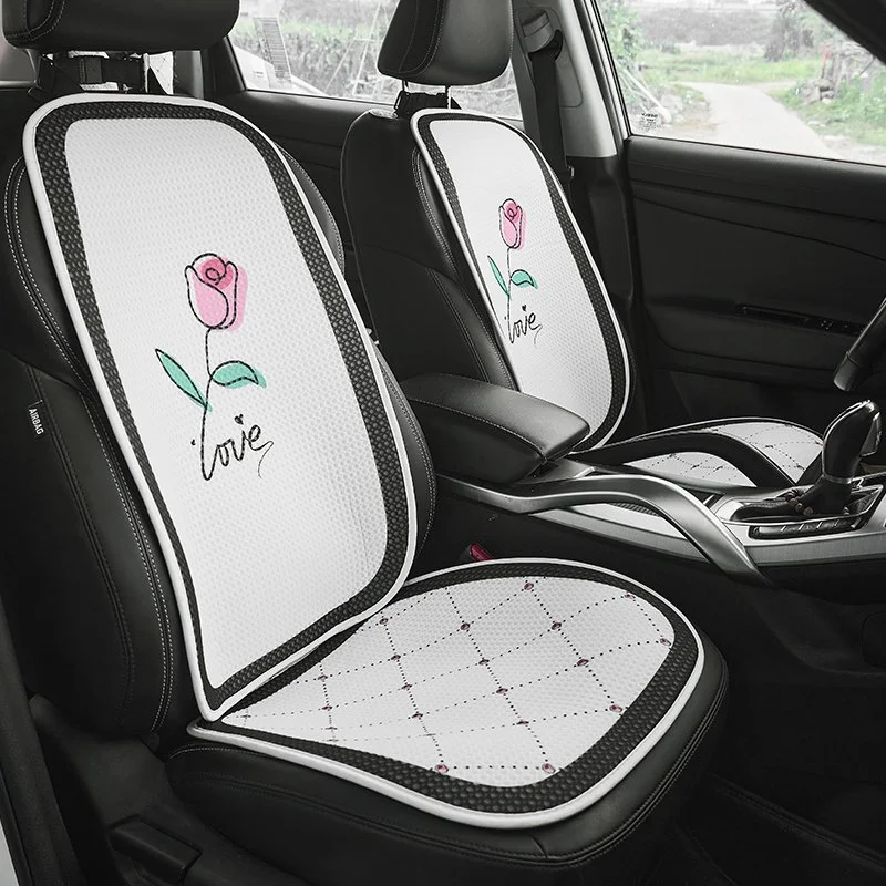 Universal 3D Mesh Cartoon Flower Car Seat Cushion Cover Set
